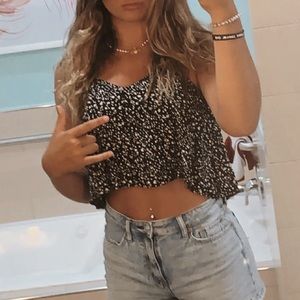 black and white crop top